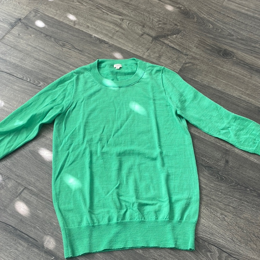 I crew green sweater.